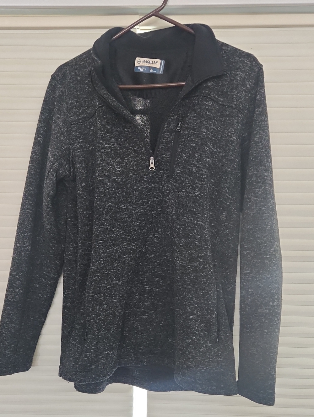 Magellan Outdoors Men's Charcoal Quarter-Zip Pullover Sweater